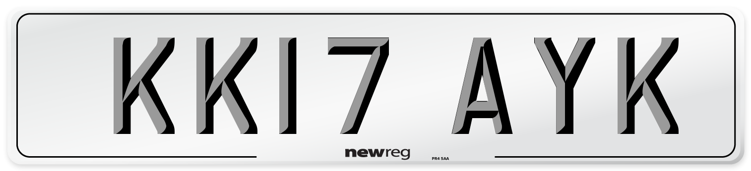 KK17 AYK Number Plate from New Reg